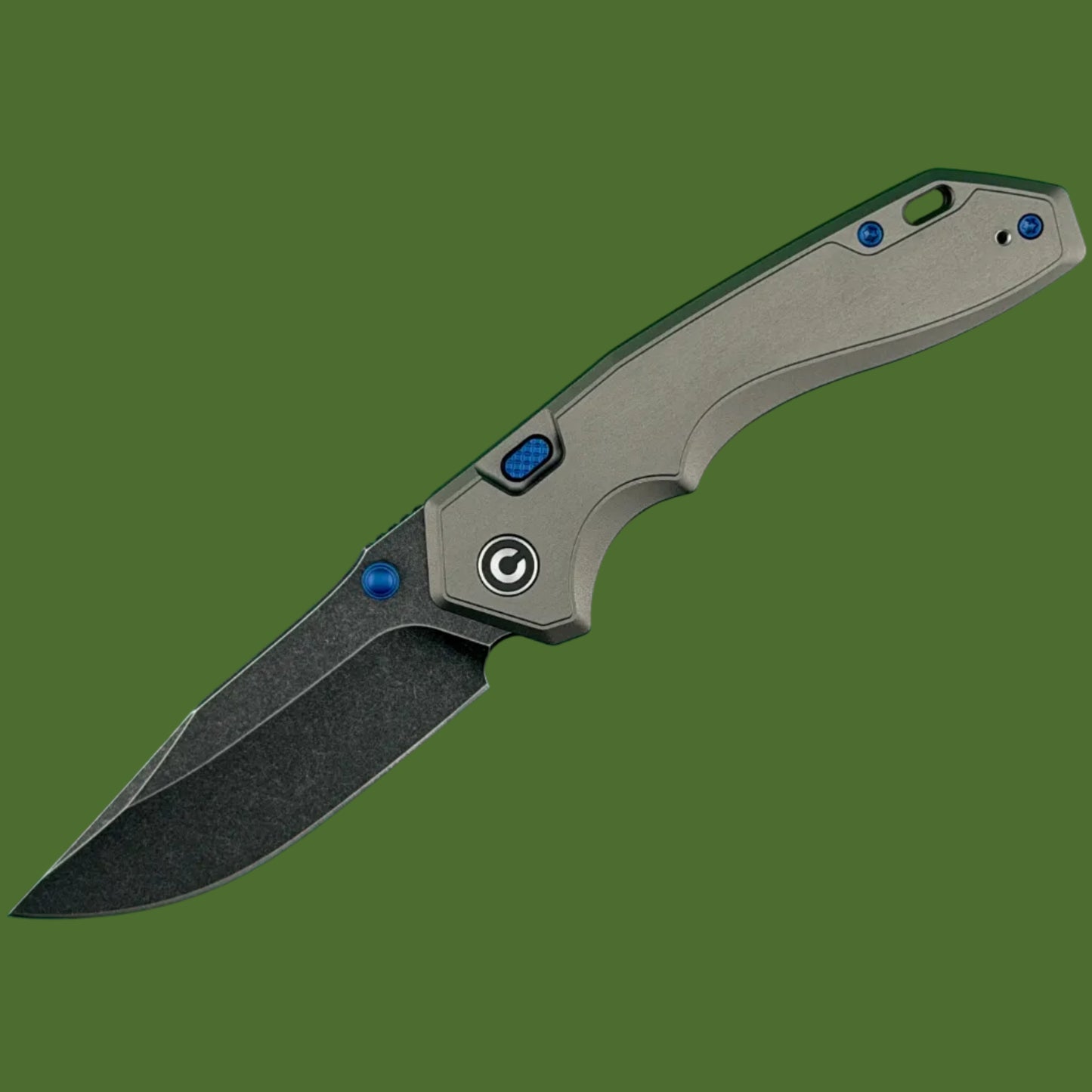 Civivi Elite Brova Grey Aluminum Handle Black Stonewashed Blade Top Linerlock