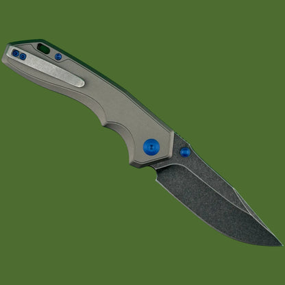 Civivi Elite Brova Grey Aluminum Handle Black Stonewashed Blade Top Linerlock