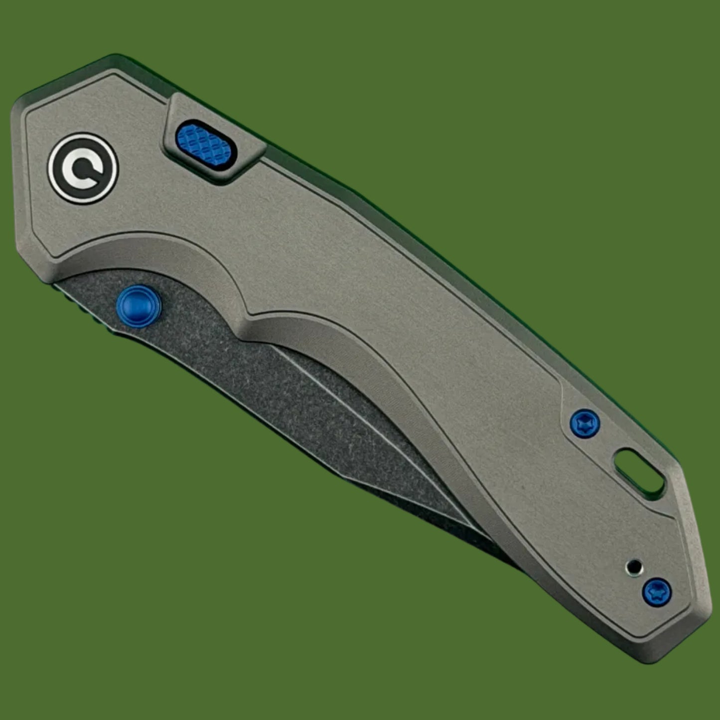 Civivi Elite Brova Grey Aluminum Handle Black Stonewashed Blade Top Linerlock