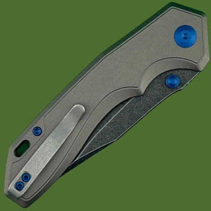 Civivi Elite Brova Grey Aluminum Handle Black Stonewashed Blade Top Linerlock