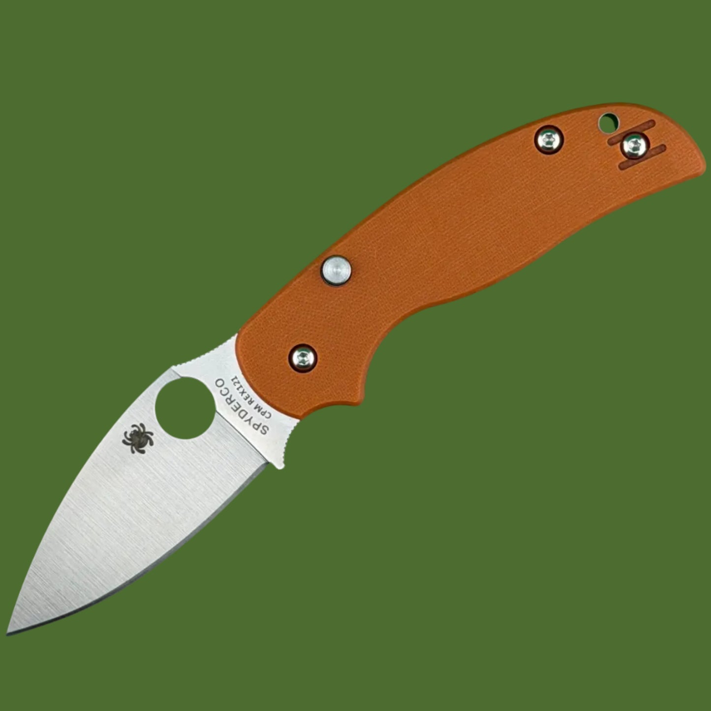 Spyderco Sage 6 Button Compression Lock REX121 Burnt Orange G-10