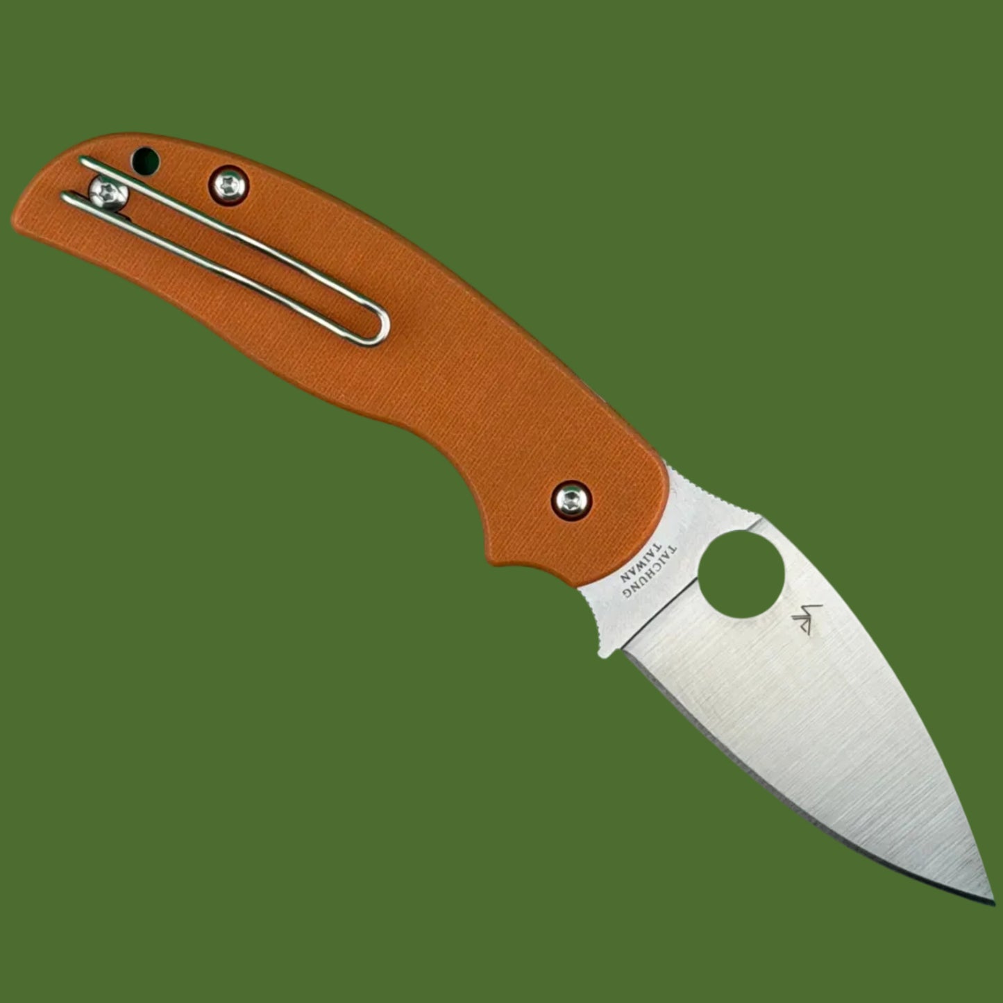 Spyderco Sage 6 Button Compression Lock REX121 Burnt Orange G-10