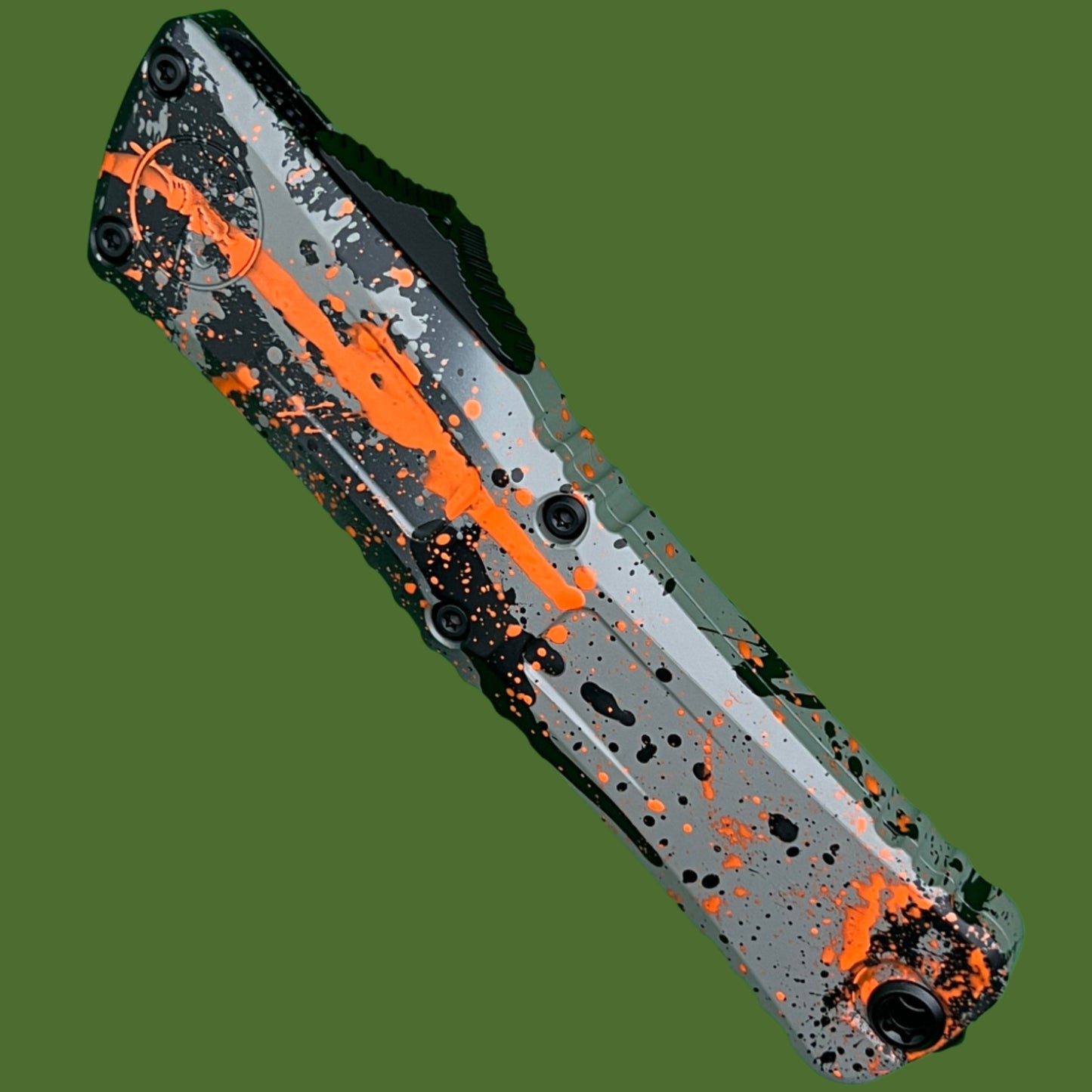 Microtech Combat Troodon D/E Gen III Signature Series Bull Shark Gray/Black/Orange Splatter Standard