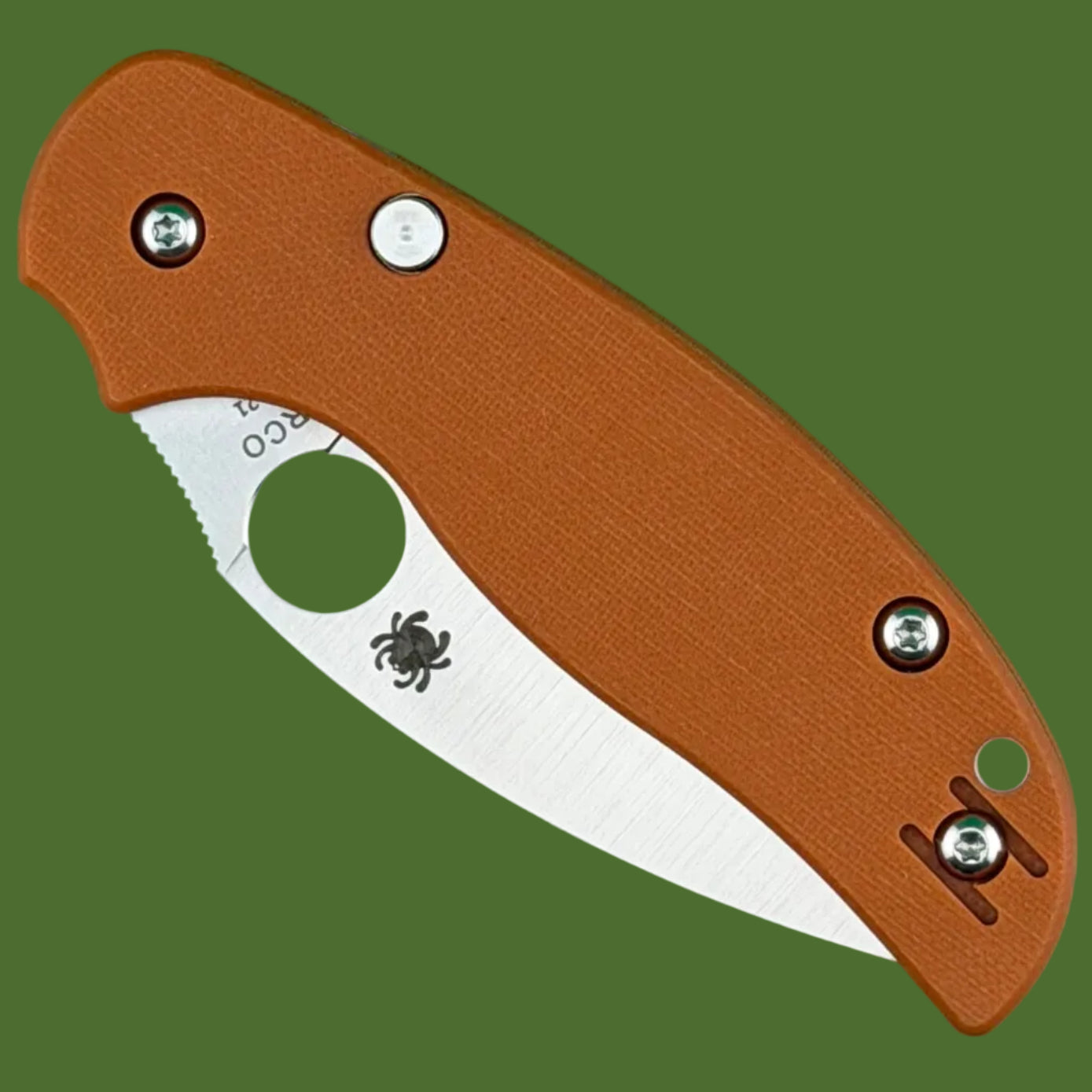 Spyderco Sage 6 Button Compression Lock REX121 Burnt Orange G-10