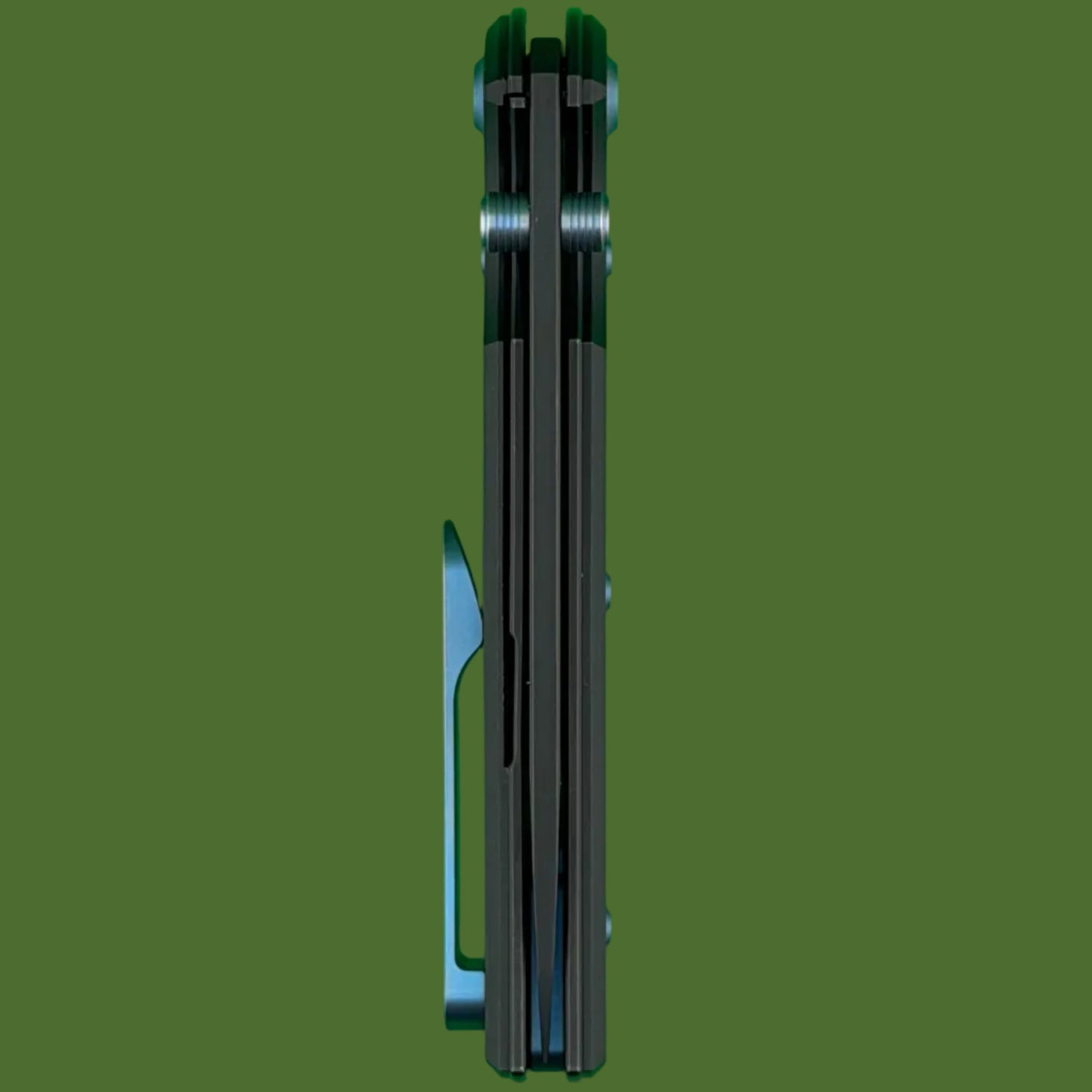 Chaves Blue Label Liberation 229 Liner Lock Black Knurled Aluminum Handles Blue Hardware (Black Drop Point)