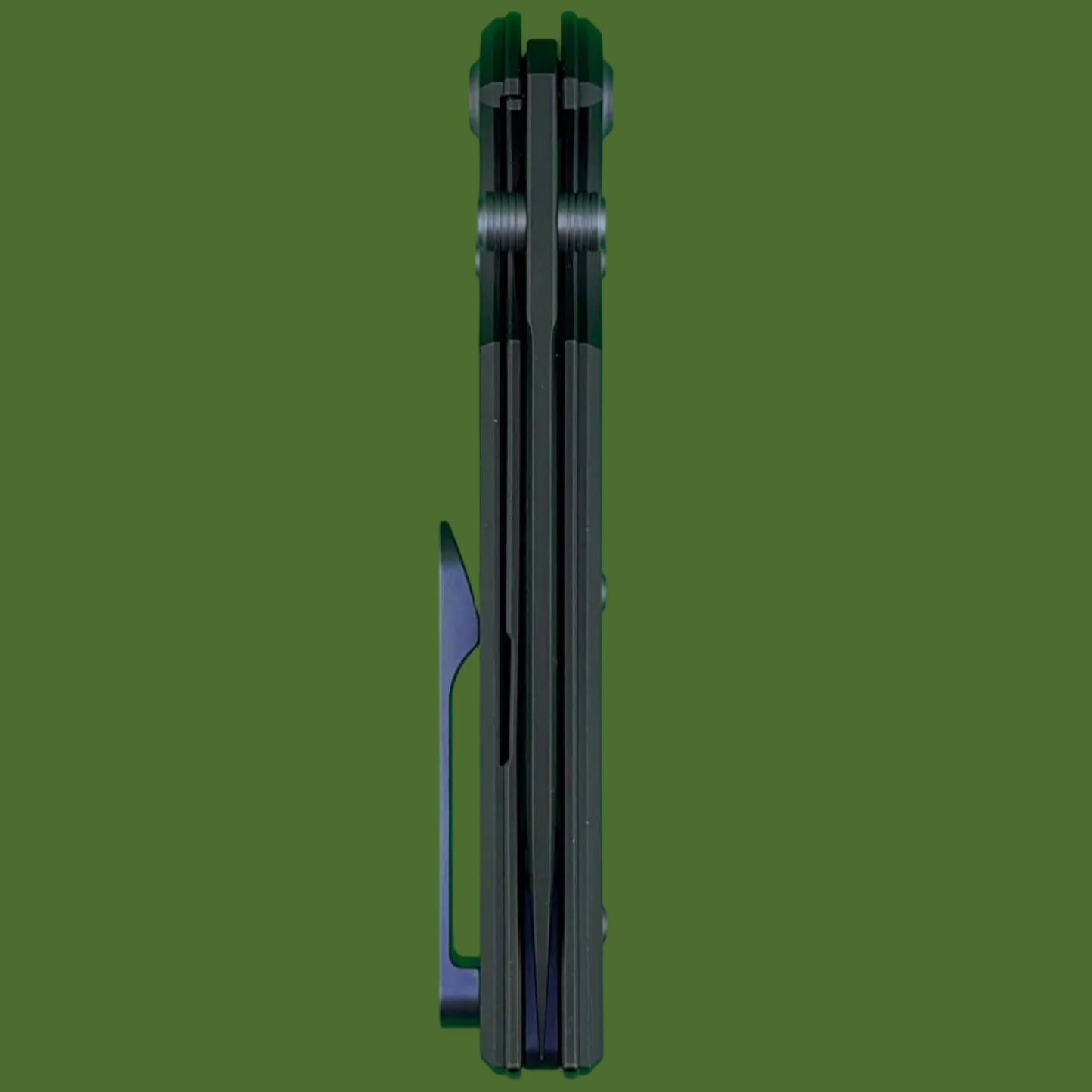 Chaves Blue Label Liberation 229 Liner Lock Black Knurled Aluminum Handles Purple Hardware (Black Tanto)