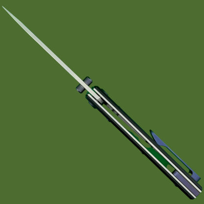 Chaves Blue Label Liberation 229 Liner Lock Black Knurled Aluminum Handles Purple Hardware (Stonewash Drop Point)