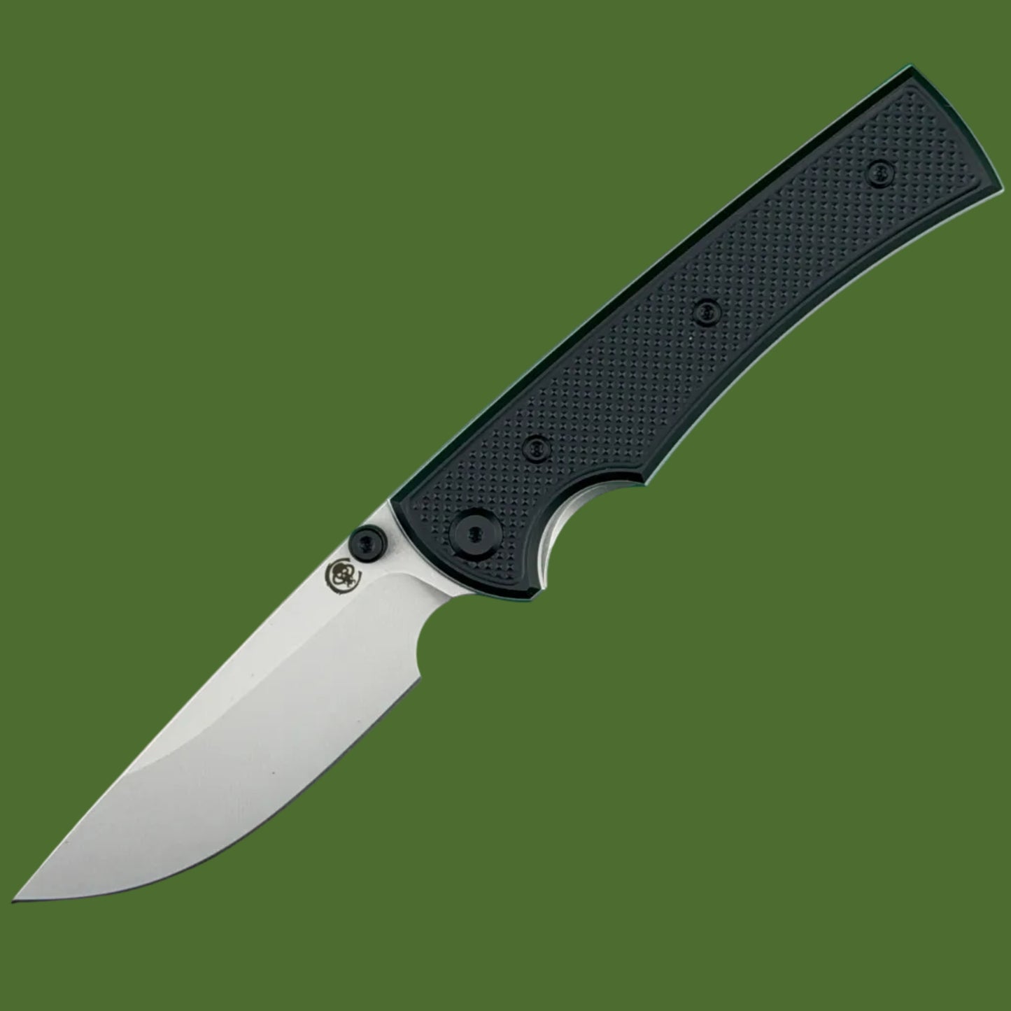 Chaves Blue Label Liberation 229 Liner Lock Black Knurled Aluminum Handles Black Hardware (Stonewash Drop Point)