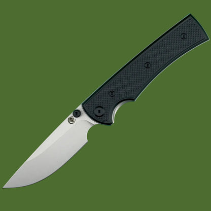 Chaves Blue Label Liberation 229 Liner Lock Black Knurled Aluminum Handles Black Hardware (Stonewash Drop Point)