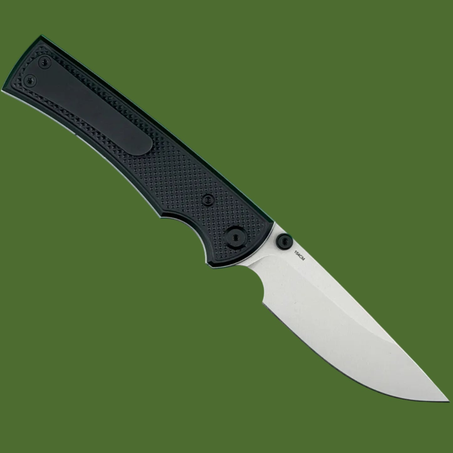 Chaves Blue Label Liberation 229 Liner Lock Black Knurled Aluminum Handles Black Hardware (Stonewash Drop Point)