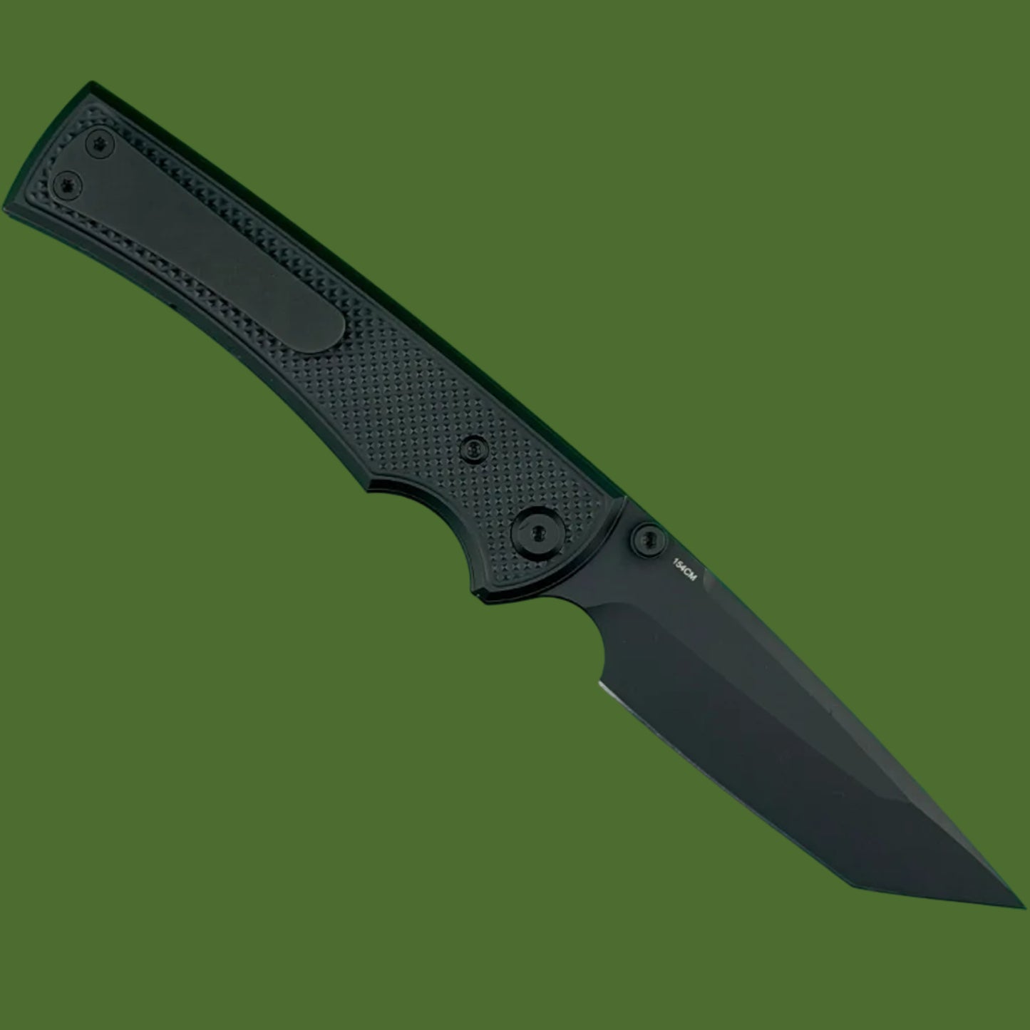 Chaves Blue Label Liberation 229 Liner Lock Black Knurled Aluminum Handles Black Hardware (Black Tanto)