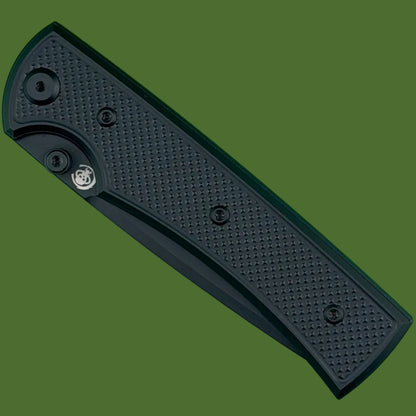 Chaves Blue Label Liberation 229 Liner Lock Black Knurled Aluminum Handles Black Hardware (Black Tanto)