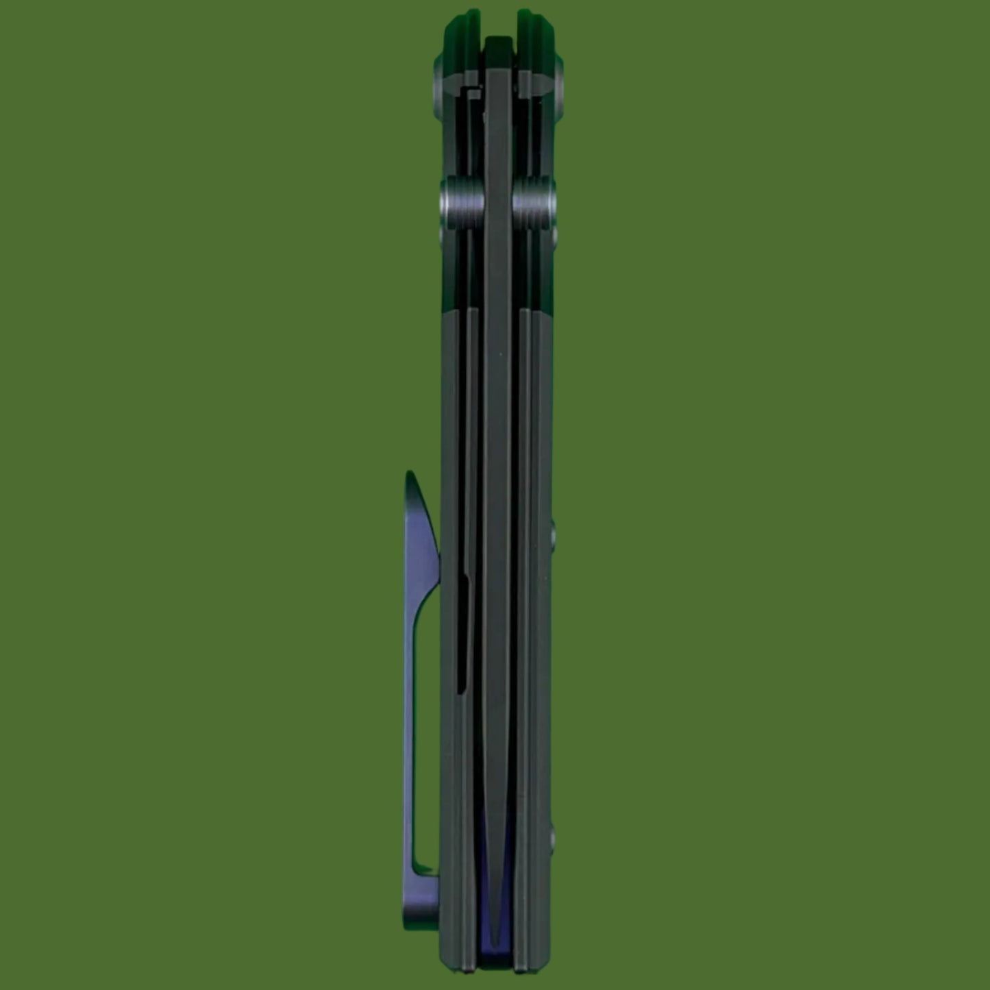 Chaves Blue Label Liberation 229 Liner Lock Black Knurled Aluminum Handles Purple Hardware (Black Drop Point)