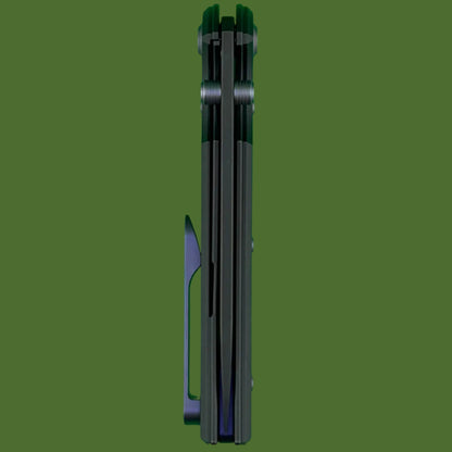 Chaves Blue Label Liberation 229 Liner Lock Black Knurled Aluminum Handles Purple Hardware (Black Drop Point)