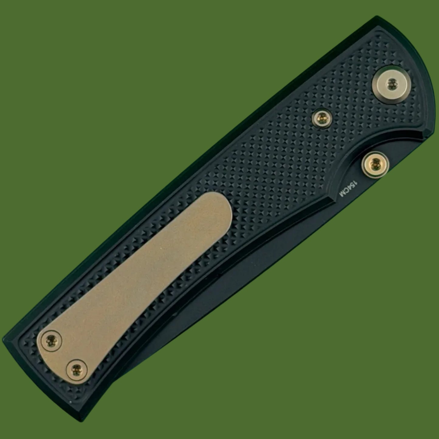 Chaves Blue Label Liberation 229 Liner Lock Black Knurled Aluminum Handles Bronze Hardware (Black Drop Point)