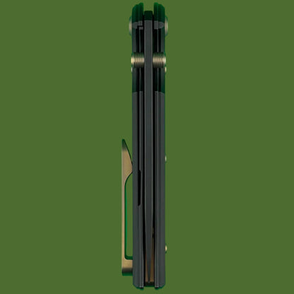 Chaves Blue Label Liberation 229 Liner Lock Black Knurled Aluminum Handles Bronze Hardware (Black Drop Point)