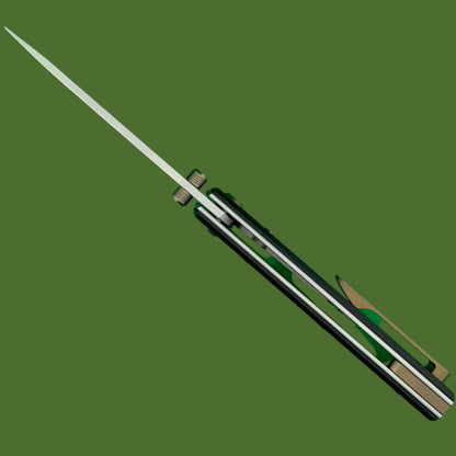 Chaves Blue Label Liberation 229 Liner Lock Black Knurled Aluminum Handles Bronze Hardware (Stonewash Drop Point)