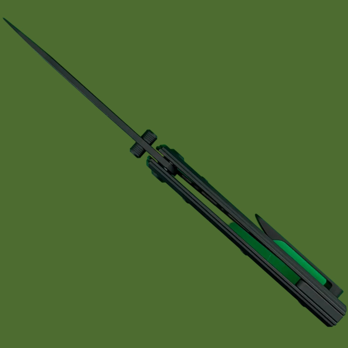 Chaves Blue Label Liberation 229 Liner Lock Black Knurled Aluminum Handles Black Hardware (Black Drop Point)