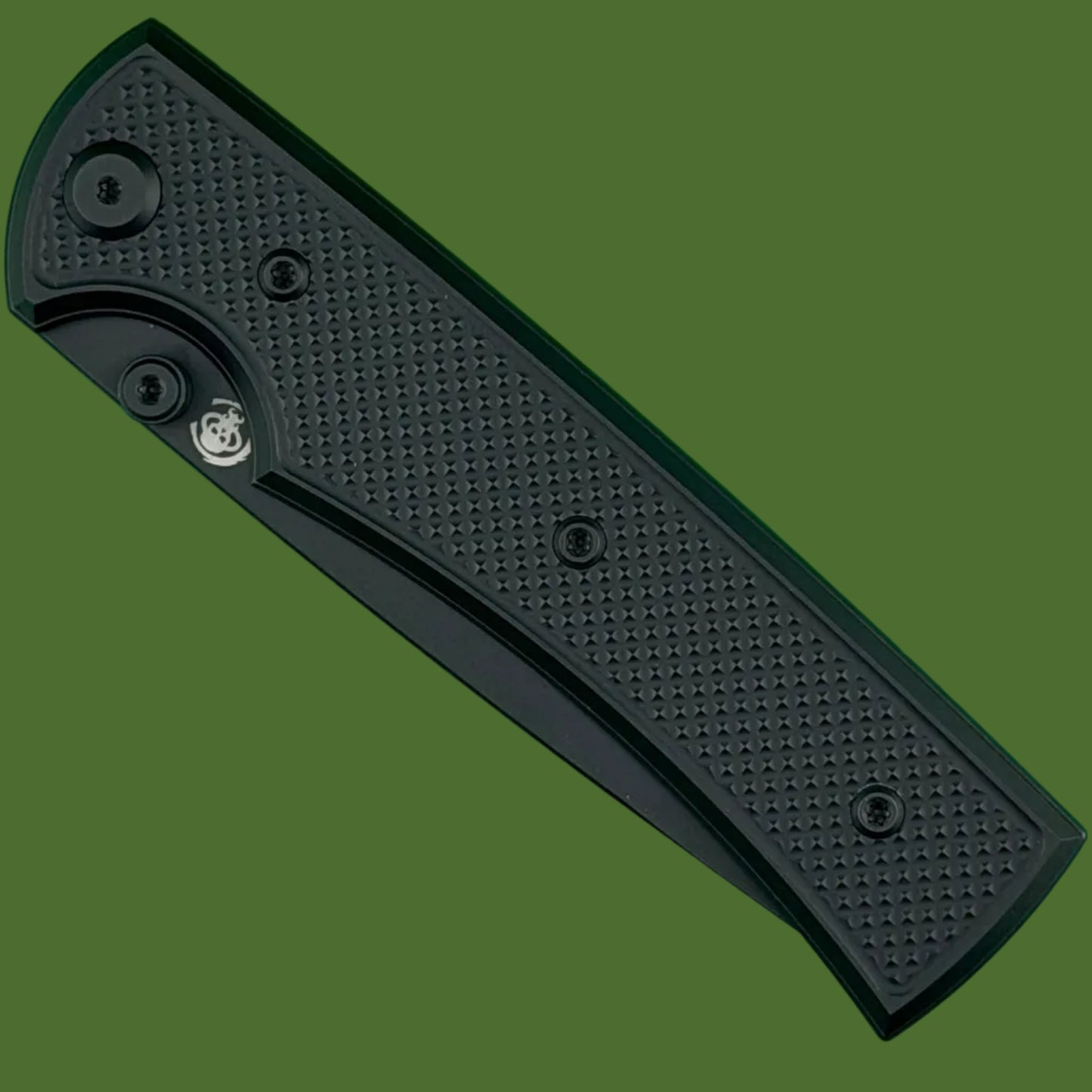 Chaves Blue Label Liberation 229 Liner Lock Black Knurled Aluminum Handles Black Hardware (Black Drop Point)