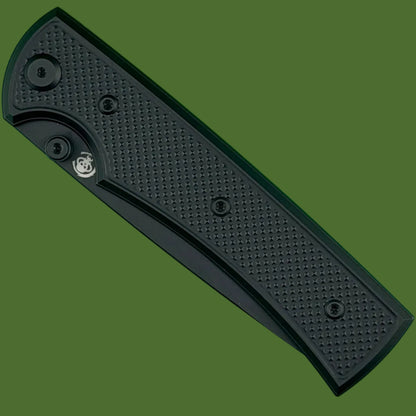 Chaves Blue Label Liberation 229 Liner Lock Black Knurled Aluminum Handles Black Hardware (Black Drop Point)