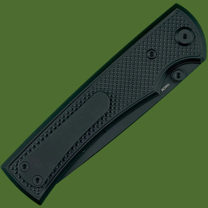 Chaves Blue Label Liberation 229 Liner Lock Black Knurled Aluminum Handles Black Hardware (Black Drop Point)