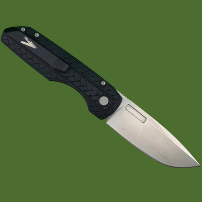 Protech Vero Synapse 2 Auto Black Herringbone Textured Aluminum Stonewash Blade VERO2105MM