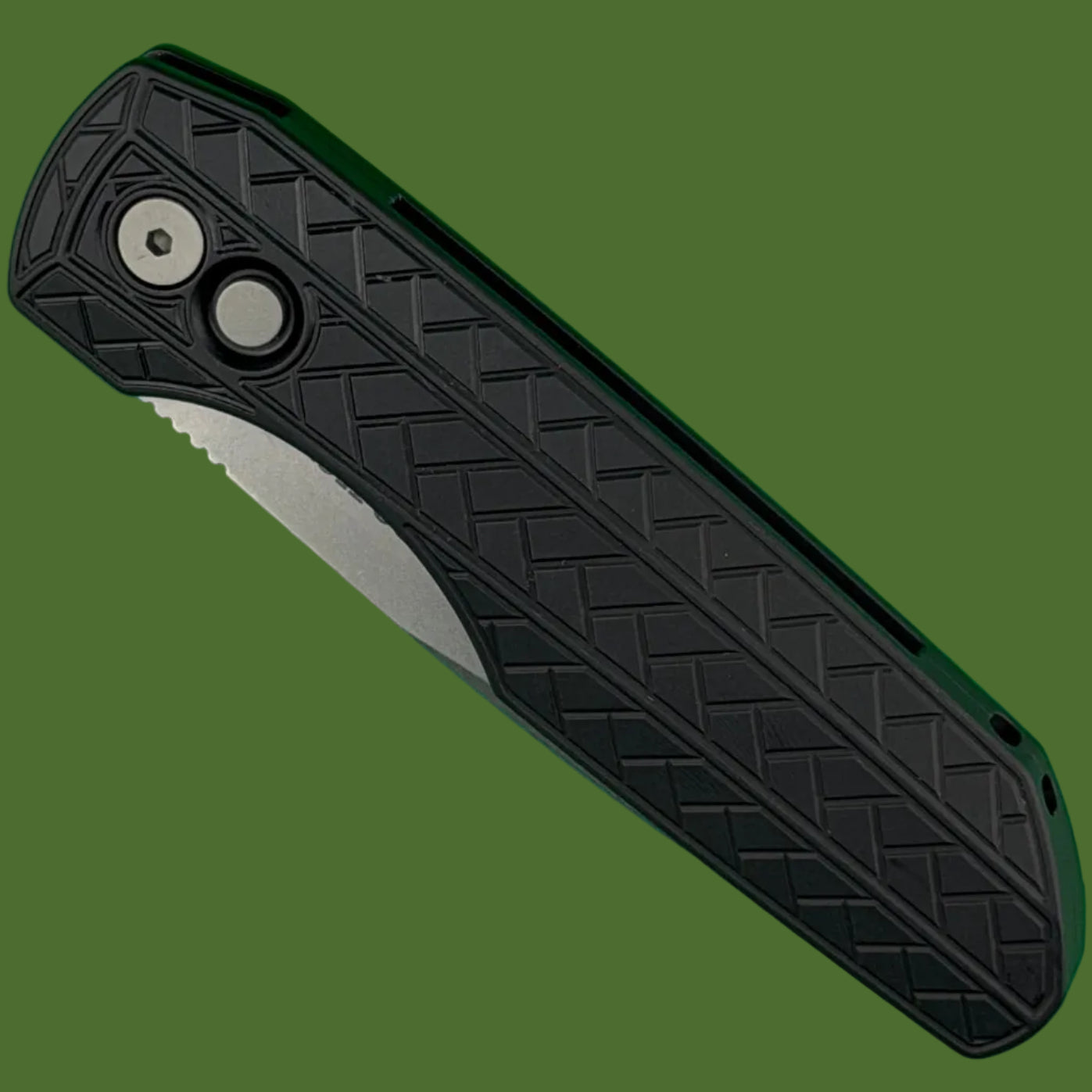 Protech Vero Synapse 2 Auto Black Herringbone Textured Aluminum Stonewash Blade VERO2105MM
