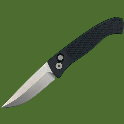 Protech Brend Classic Auto Black Diamond Textured Aluminum Stonewash Blade WB1105