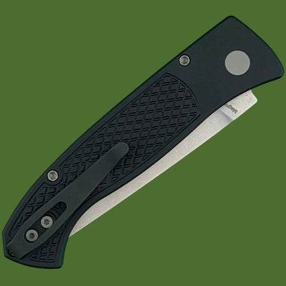 Protech Brend Classic Auto Black Diamond Textured Aluminum Stonewash Blade WB1105
