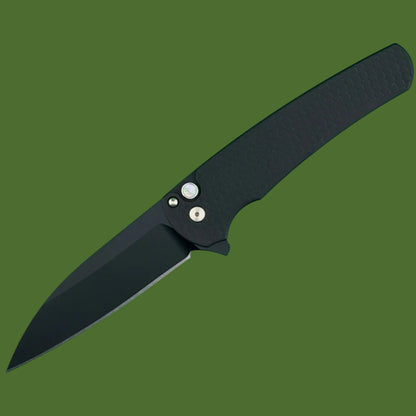 Protech Malibu Button Lock Flipper Dragon Scale Handles DLC Wharncliffe Blade Black Lip Pearl Button 5336-LTD