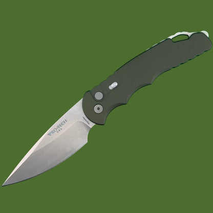 Protech TR-4 Auto OD Green Handle Stonewash MagnaMax Blade T4101MMGreen