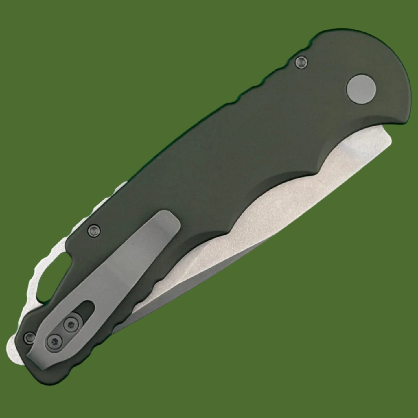 Protech TR-4 Auto OD Green Handle Stonewash MagnaMax Blade T4101MMGreen