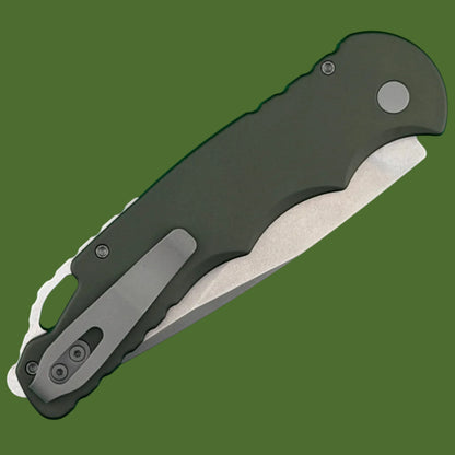 Protech TR-4 Auto OD Green Handle Stonewash MagnaMax Blade T4101MMGreen