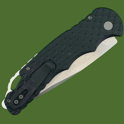 Protech TR-4 Auto Black Feather Texture Aluminum Handle Stonewash MagnaMax Blade T4105FMM