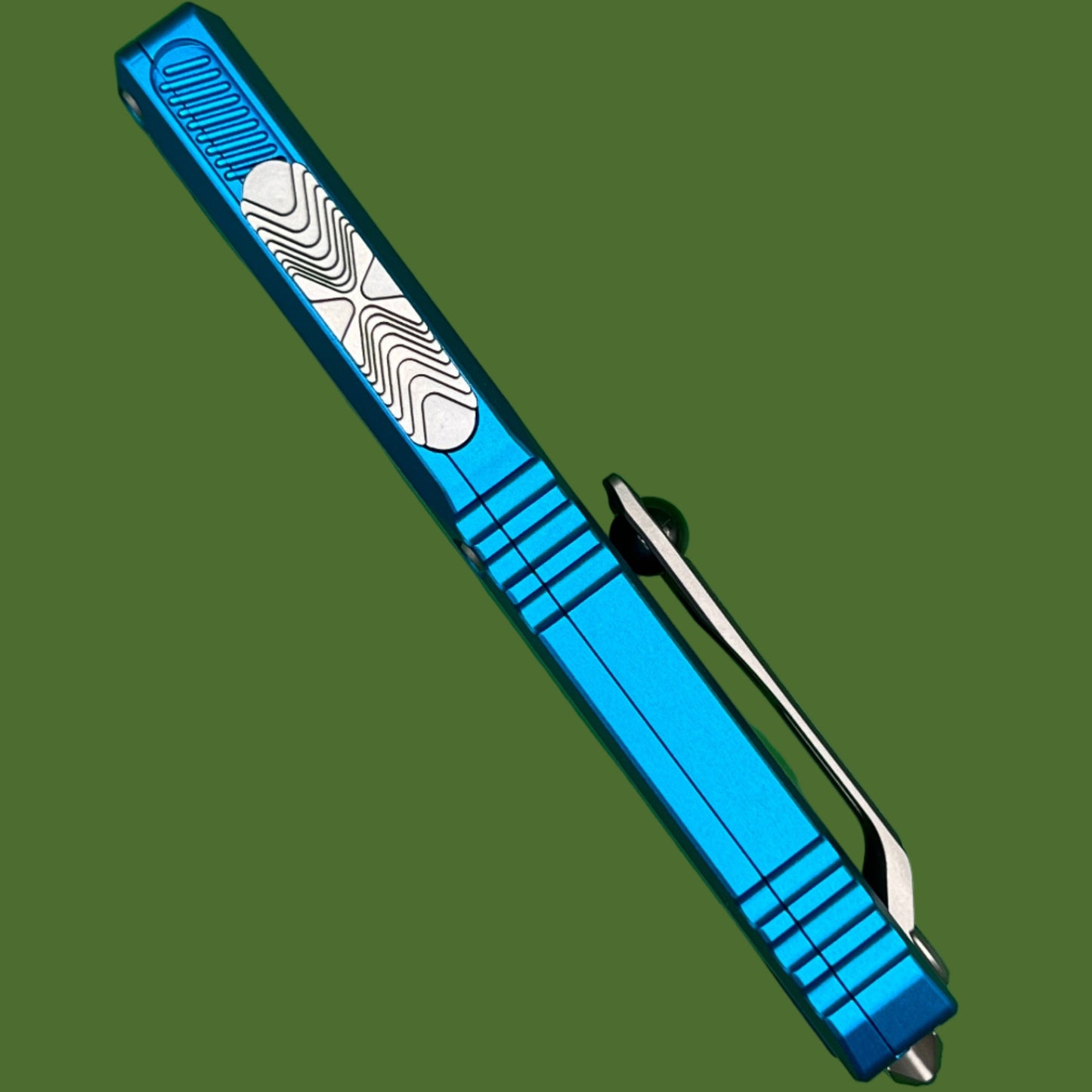 Microtech Ultratech D/E Gen IV Blue Stonewash Standard 11224-10BL