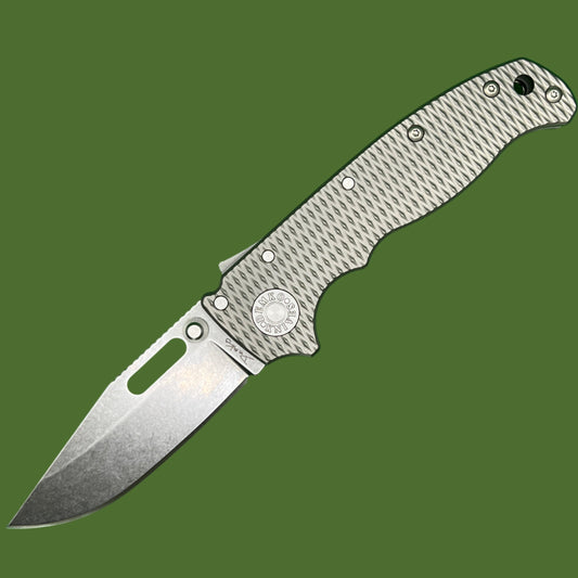 Demko AD20.5 Clip Point Shark Lock Textured Titanium 3V