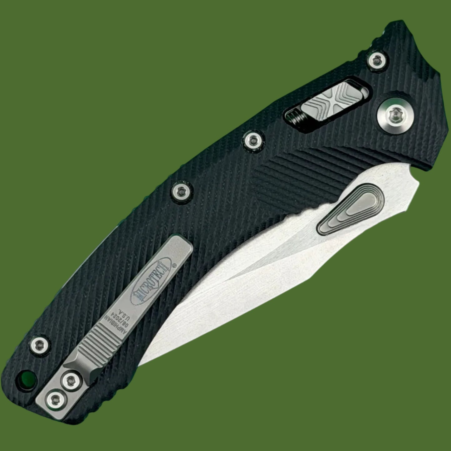 *Pre-Owned* Microtech Amphibian Ram-Lok 30th Anniversary Black Fluted G-10 Stonewash Standard