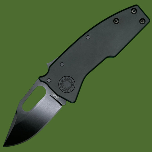 Demko Nano Shark Stealth Clip Point Black Aluminum