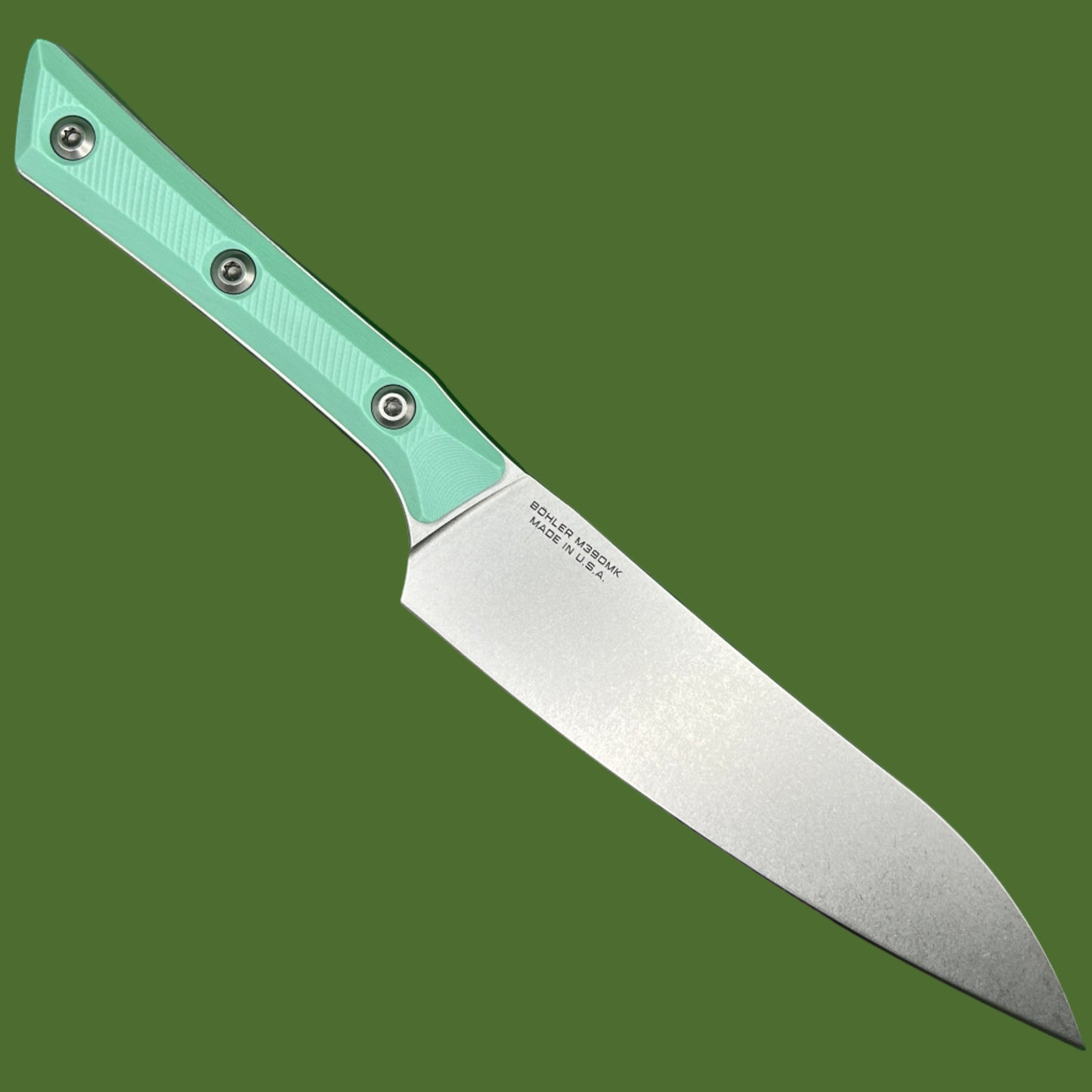 Microtech Utility Kitchen Knife G-10 Caribbean Blue Stonewash Standard 3400-10CA