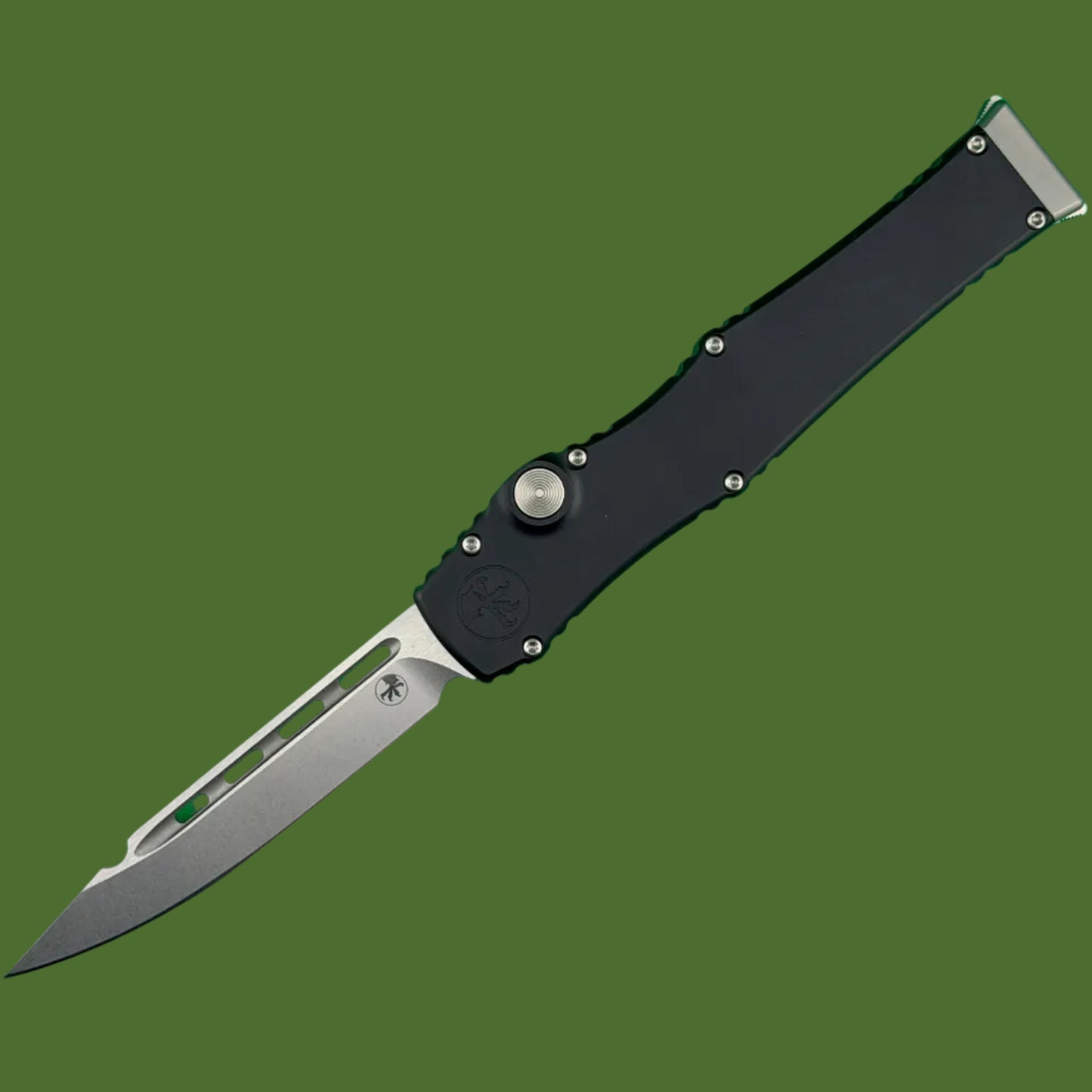 Microtech Halo VII Clip Point Marfione Select Stonewash Finish Hardcoat Anodized Alloy Double Vapor Blast Stainless