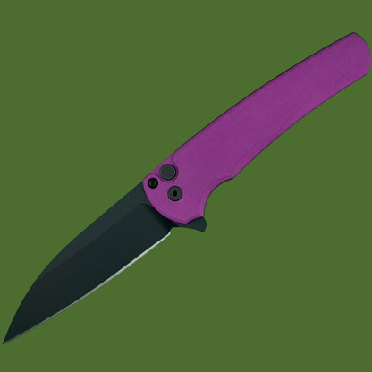 Protech Malibu Button Lock Flipper Purple/Black Smooth Handle Wharncliffe 5303-PURPLE