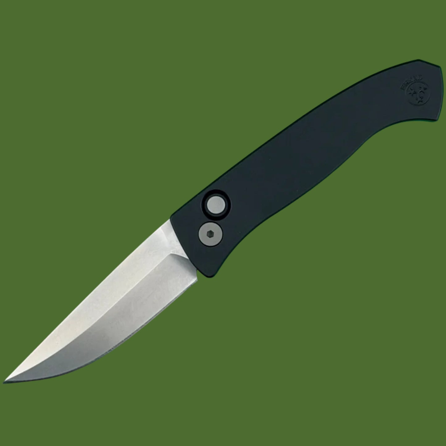 Protech Brend Classic Auto Smooth Black Aluminum Stonewashed Blade WB1101