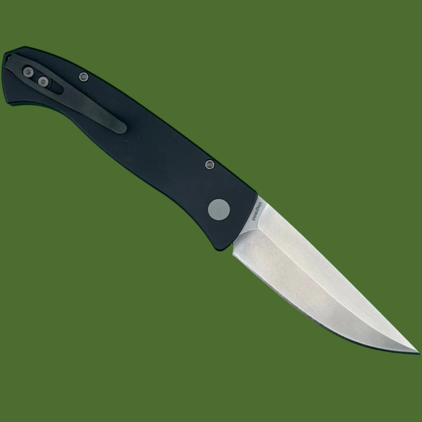 Protech Brend Classic Auto Smooth Black Aluminum Stonewashed Blade WB1101