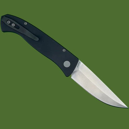 Protech Brend Classic Auto Smooth Black Aluminum Stonewashed Blade WB1101