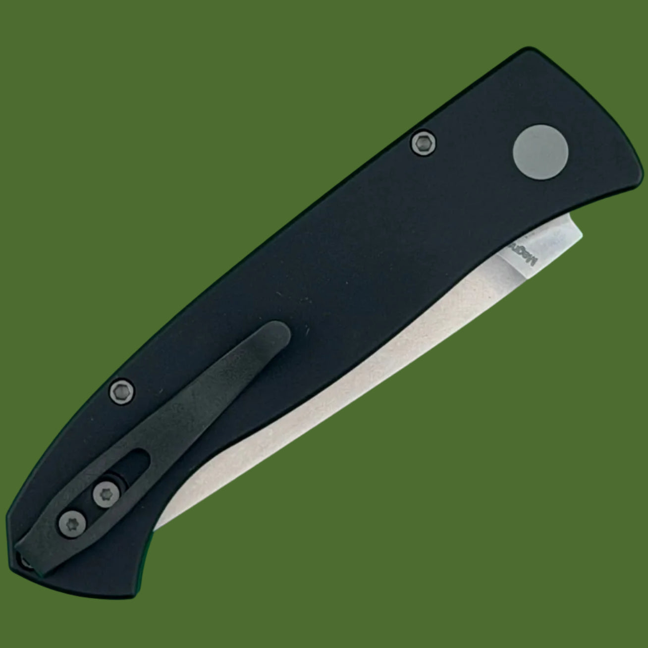 Protech Brend Classic Auto Smooth Black Aluminum Stonewashed Blade WB1101