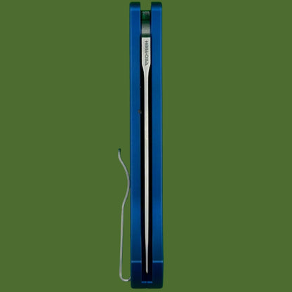 Protech Brend Classic Auto Diamond Textured Blue Aluminum Stonewashed Blade WB1105-BLUE