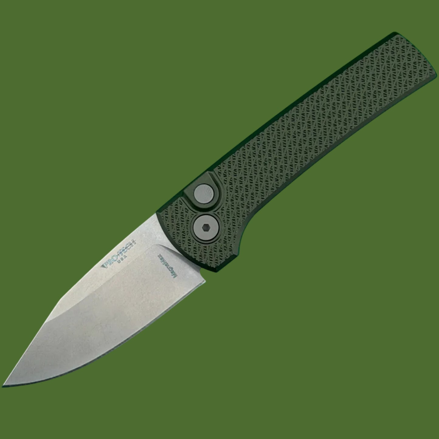 Protech Chaves Scapegoat Auto Green Carbide Textured Aluminum Stonewash MagnaMax Blade RCS1105-GREEN
