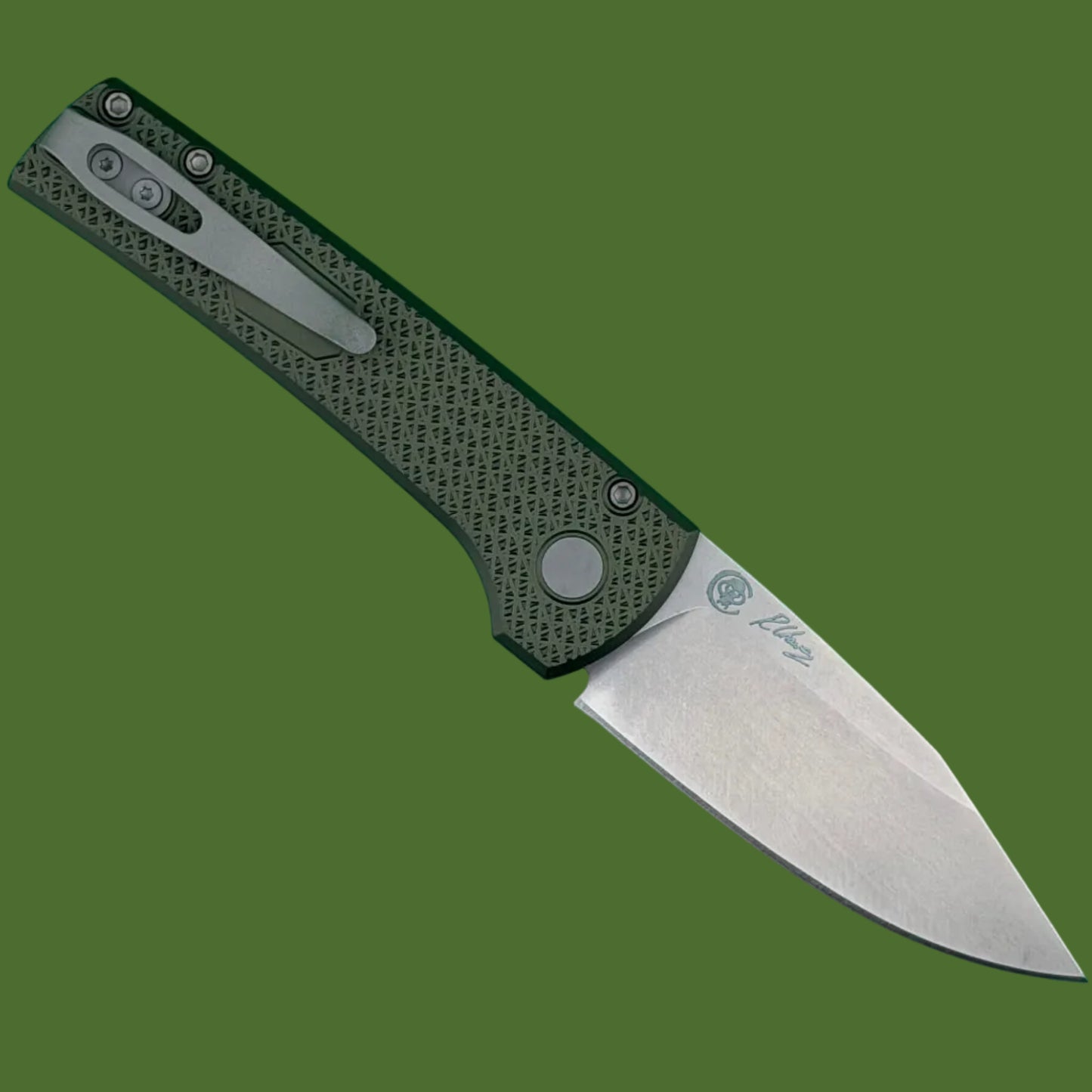 Protech Chaves Scapegoat Auto Green Carbide Textured Aluminum Stonewash MagnaMax Blade RCS1105-GREEN