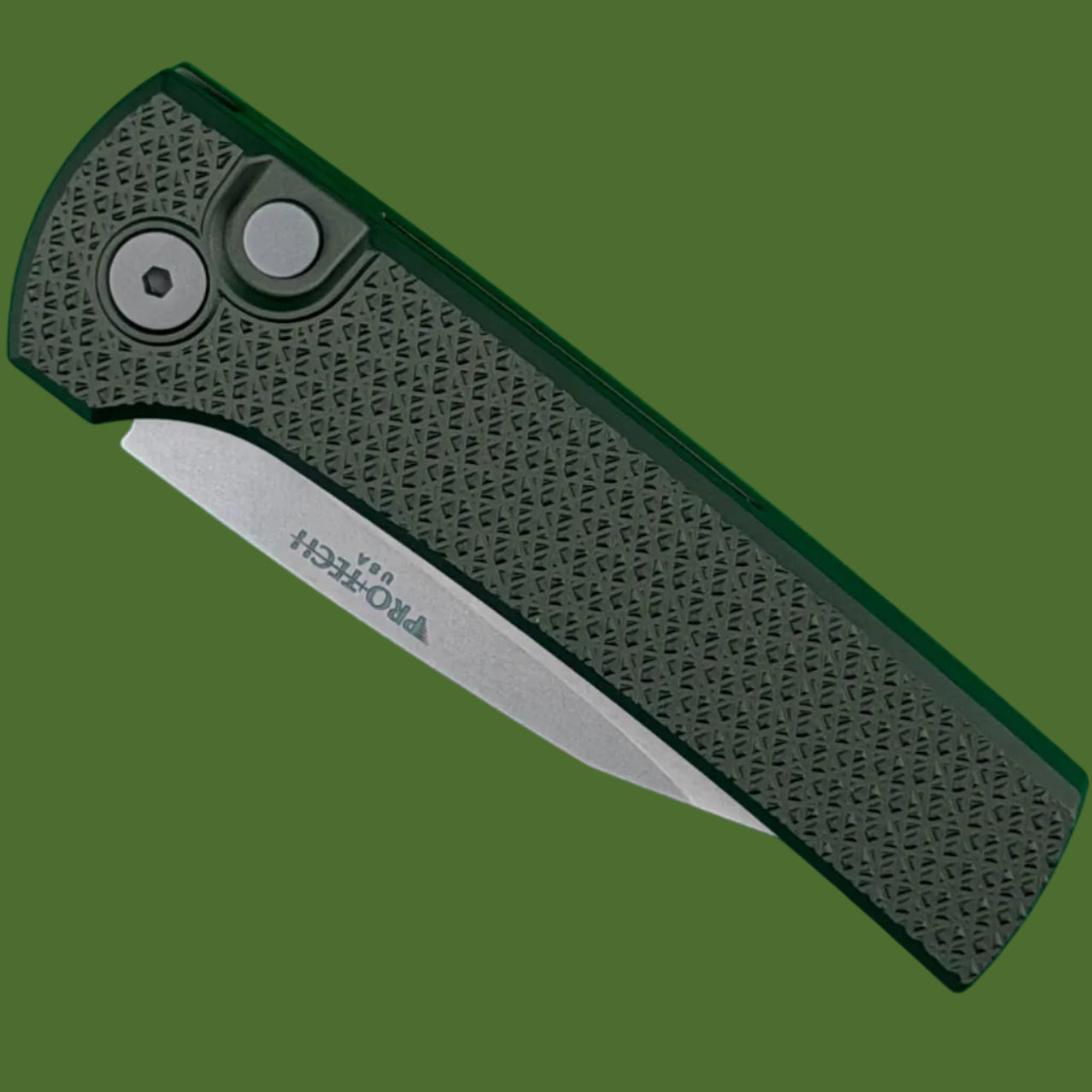 Protech Chaves Scapegoat Auto Green Carbide Textured Aluminum Stonewash MagnaMax Blade RCS1105-GREEN