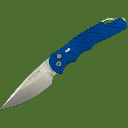 Protech TR-4 Auto Blue Feather Texture Stonewash MagnaMax Blade T4105FMMBLUE